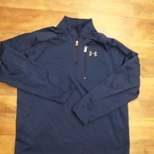 Mens Medium Under Armour Activewear Shirt Blue Zip